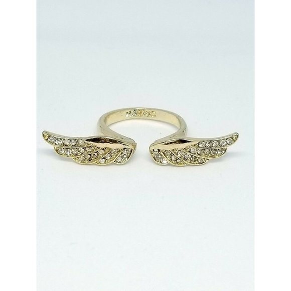 Mavric Jewelry - MAVRIC Signed Clear Rhinestone Angel Wings Gold